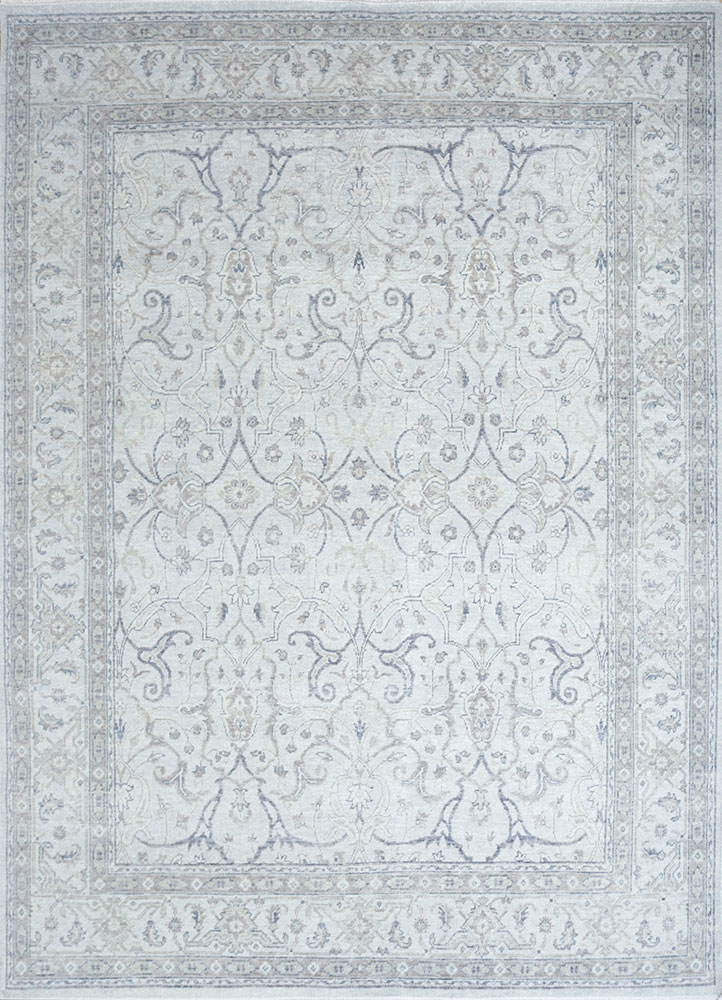 erbe grey and black wool hand knotted Rug - HeadShot