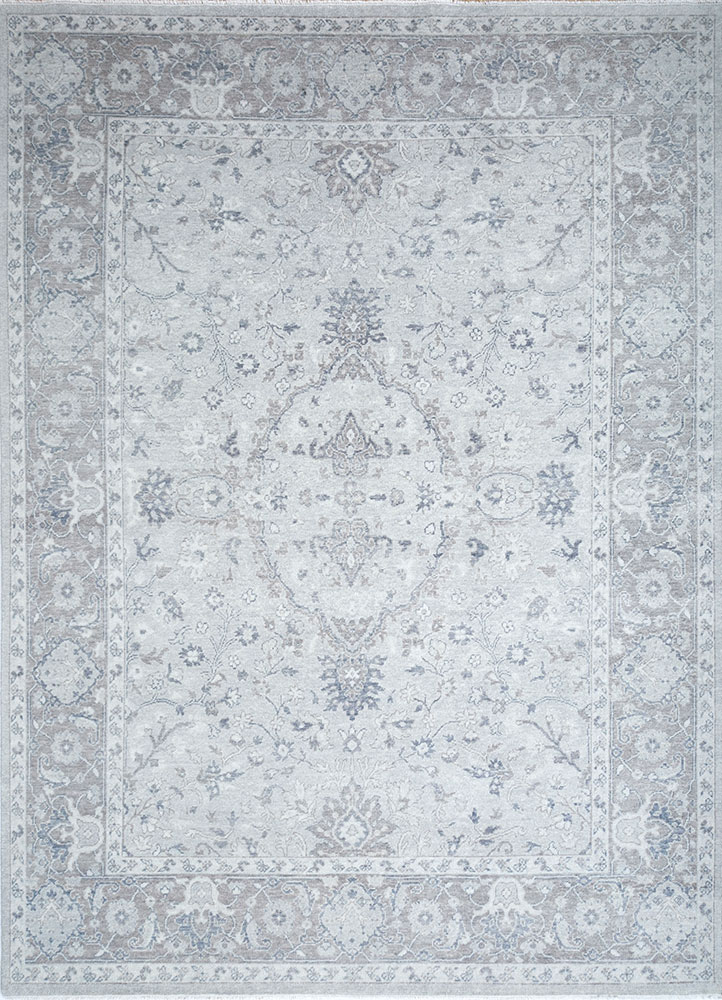 erbe grey and black wool hand knotted Rug - HeadShot