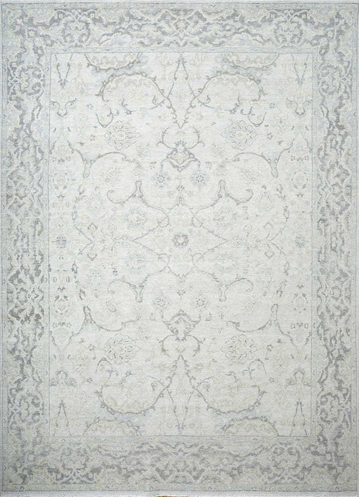 erbe grey and black wool hand knotted Rug - HeadShot
