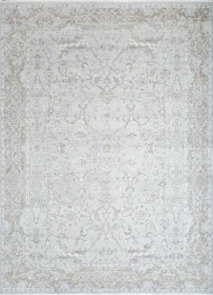 erbe grey and black wool hand knotted Rug - HeadShot