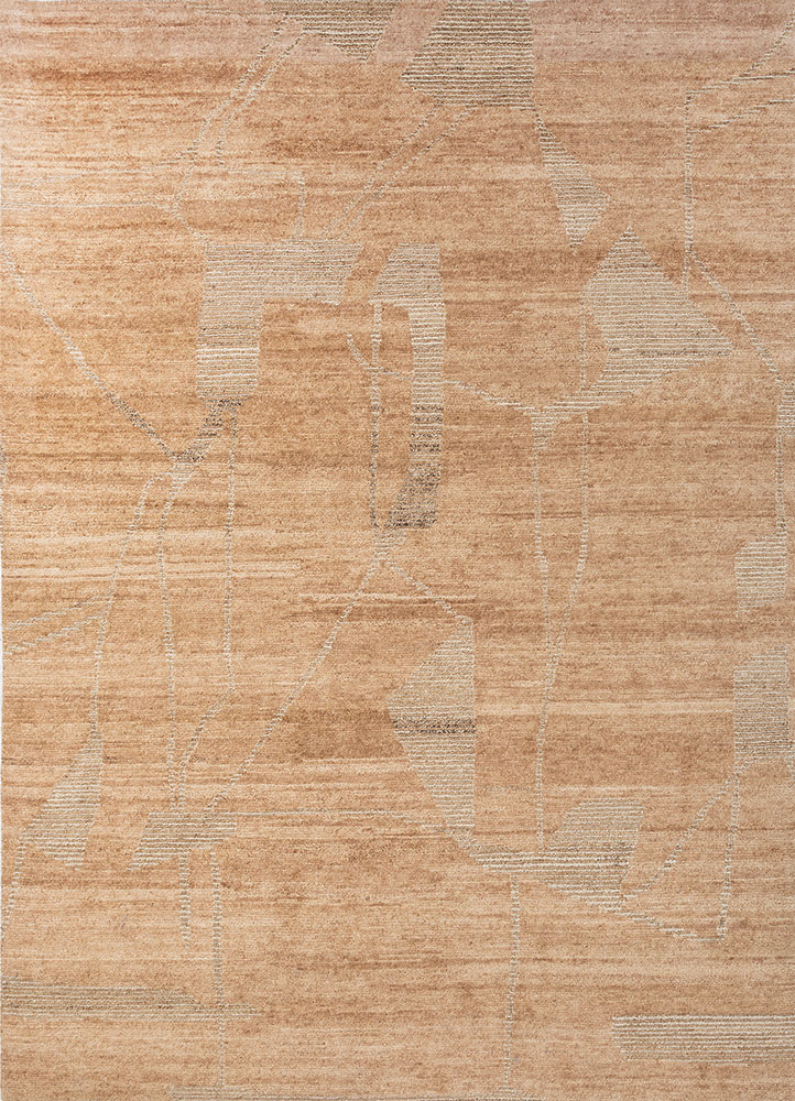 manifest red and orange wool hand knotted Rug - HeadShot