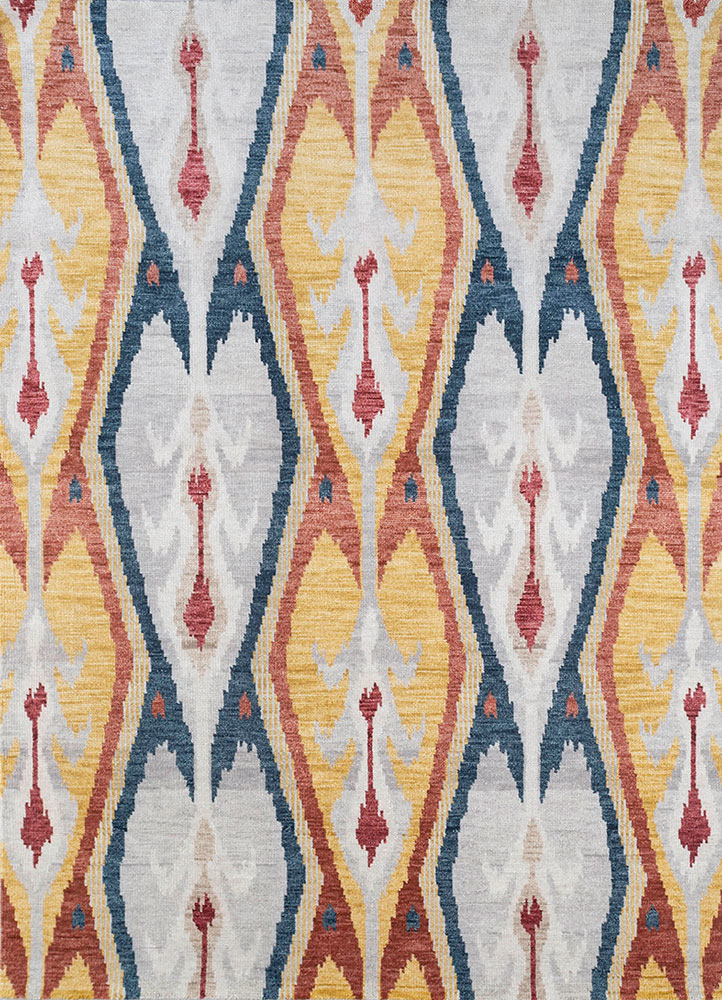 savana ivory wool hand knotted Rug - HeadShot