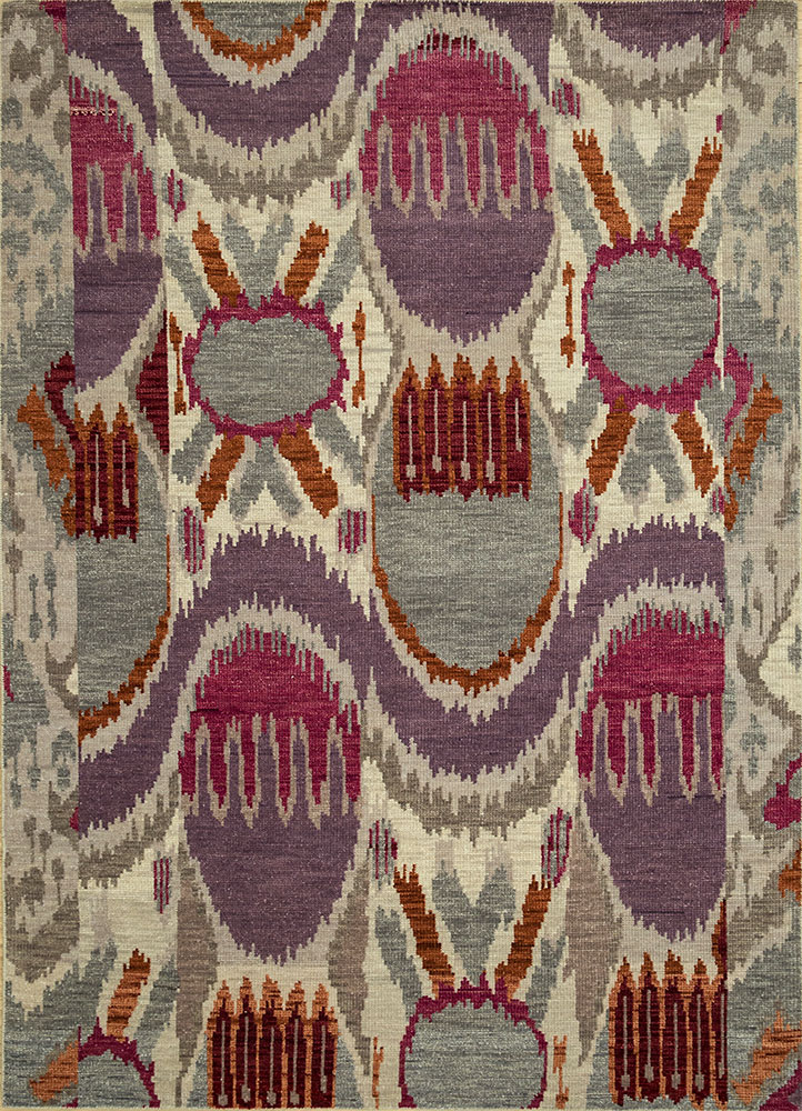 savana grey and black wool hand knotted Rug - HeadShot
