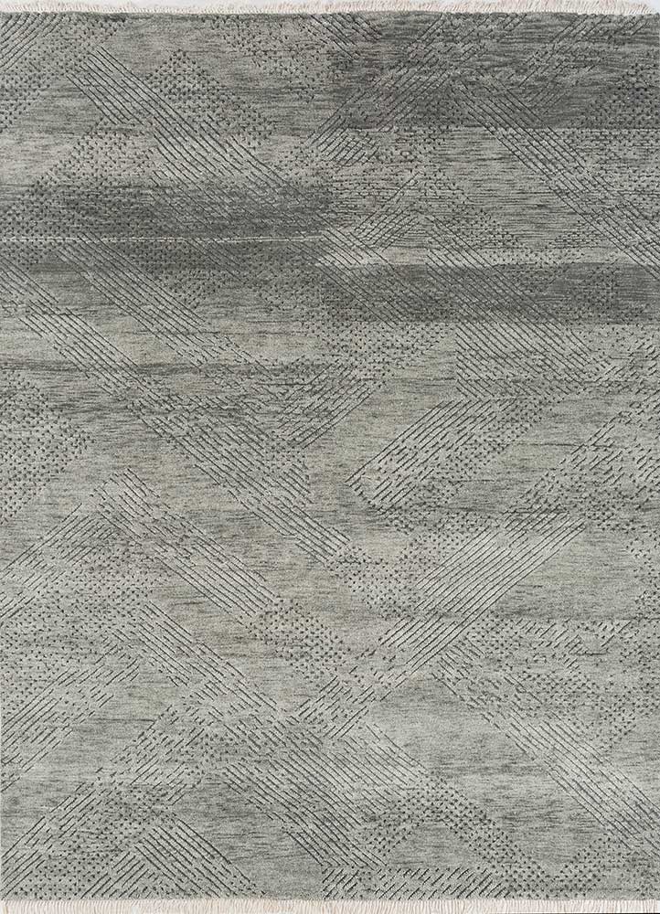 kairos blue wool hand knotted Rug - HeadShot
