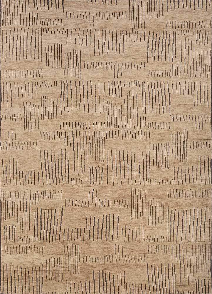 thyme beige and brown wool hand knotted Rug - HeadShot
