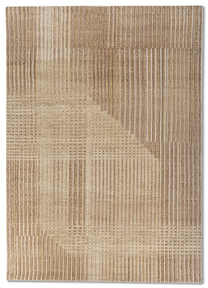 blythe beige and brown wool hand knotted Rug - HeadShot