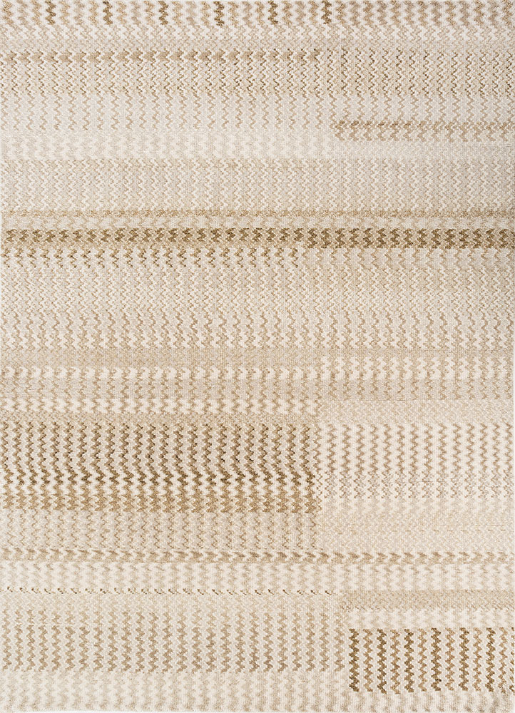 savana ivory wool hand knotted Rug - HeadShot