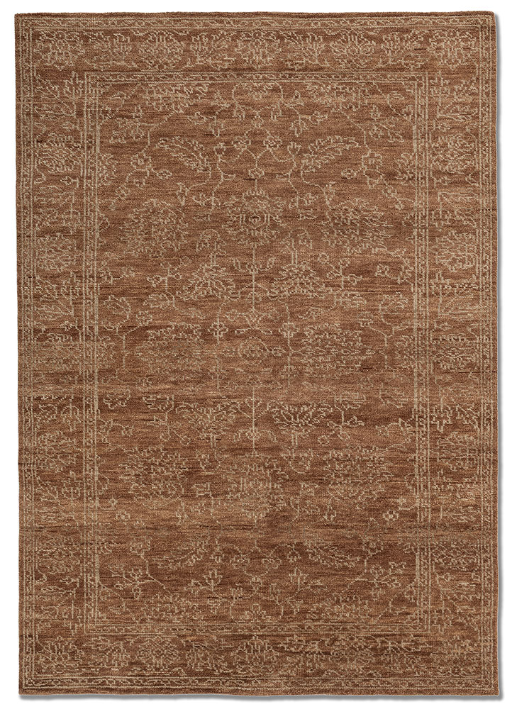 aprezo red and orange wool hand knotted Rug - HeadShot
