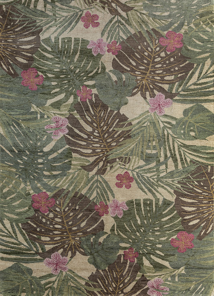 pansy multi wool hand knotted Rug - HeadShot