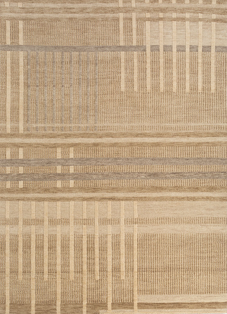 thyme ivory wool hand knotted Rug - HeadShot