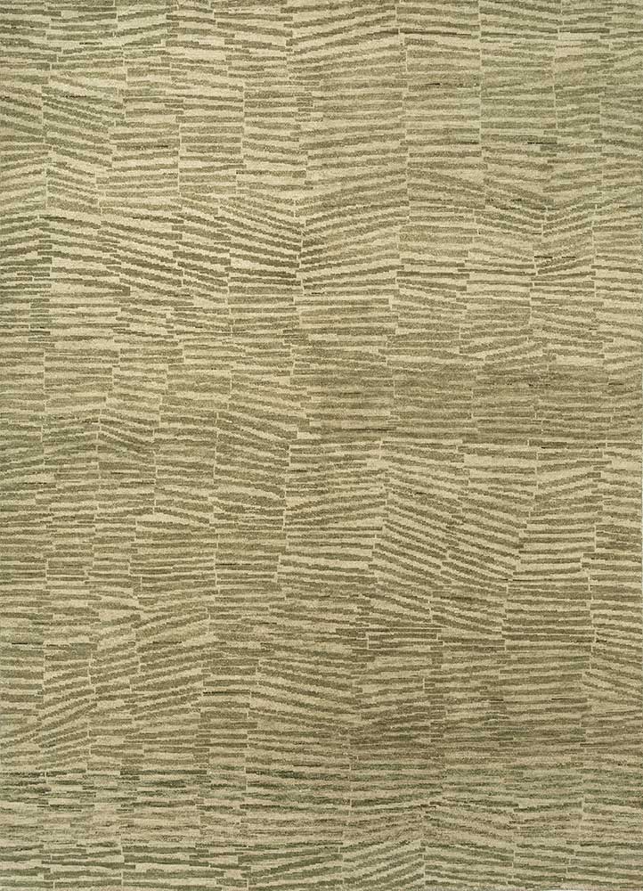 thyme green wool hand knotted Rug - HeadShot