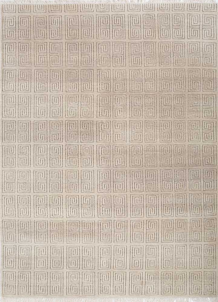 thyme ivory wool hand knotted Rug - HeadShot