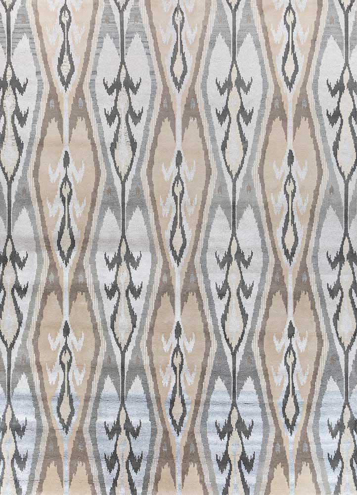 savana grey and black wool hand knotted Rug - HeadShot