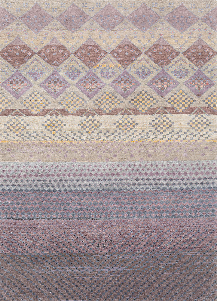 manchaha grey and black wool and bamboo silk hand knotted Rug - HeadShot