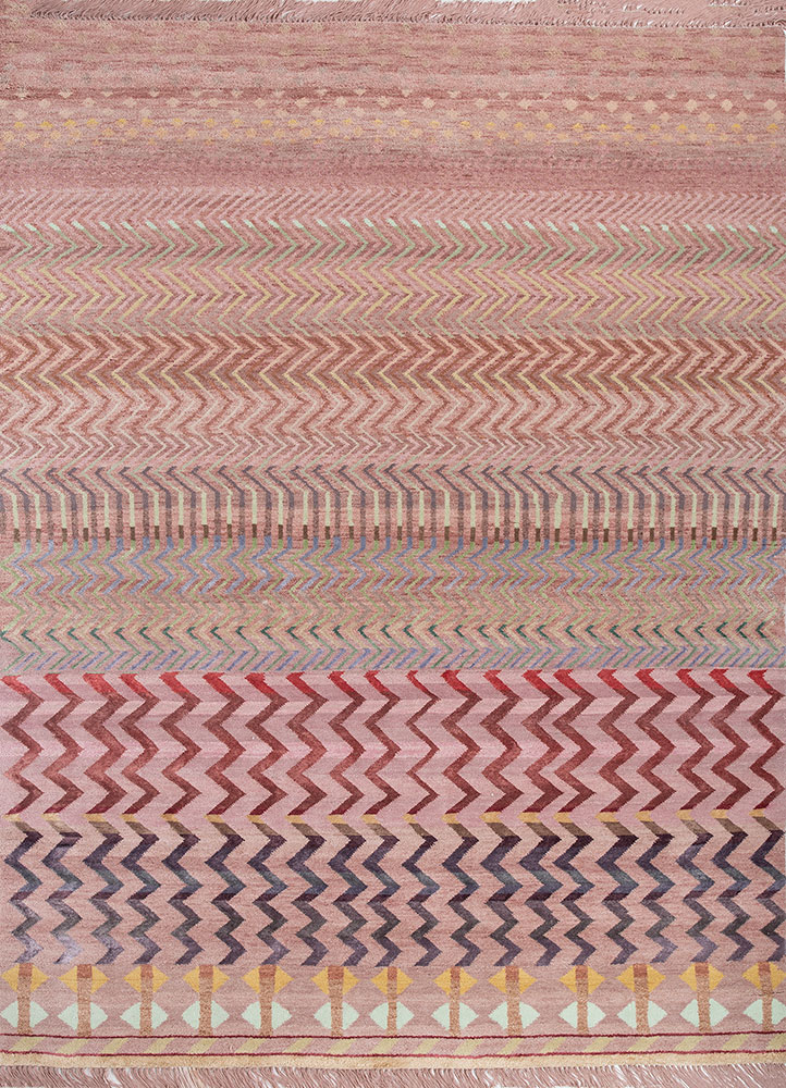 manchaha green wool and bamboo silk hand knotted Rug - HeadShot