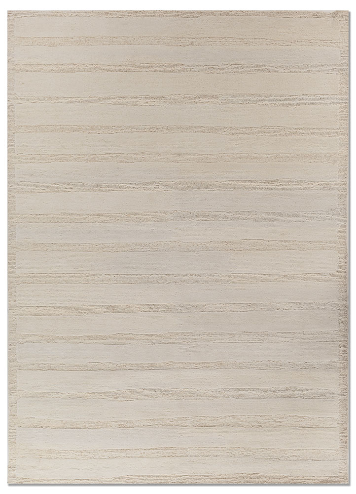 zuri ivory marino wool hand knotted Rug - HeadShot