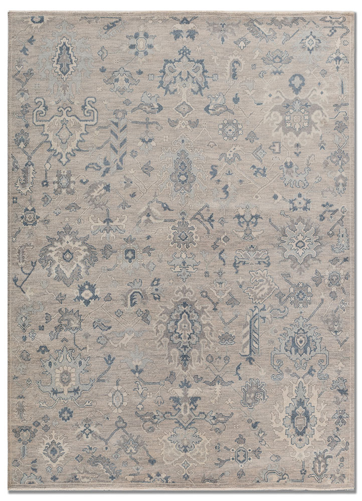 erbe grey and black wool hand knotted Rug - HeadShot