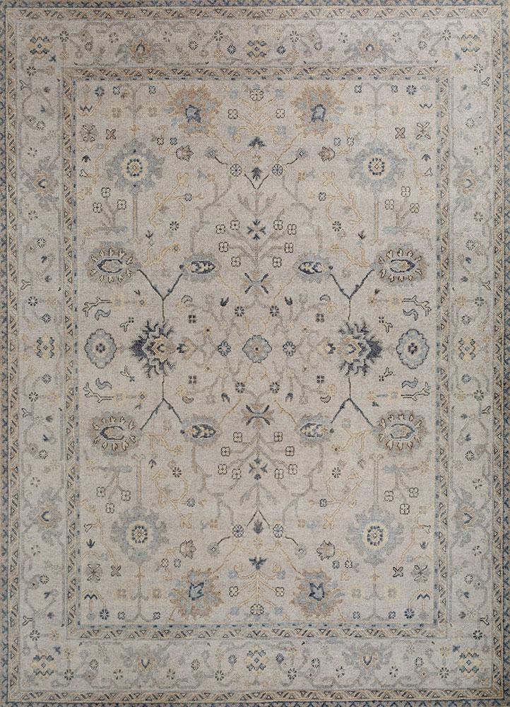 erbe grey and black wool hand knotted Rug - HeadShot