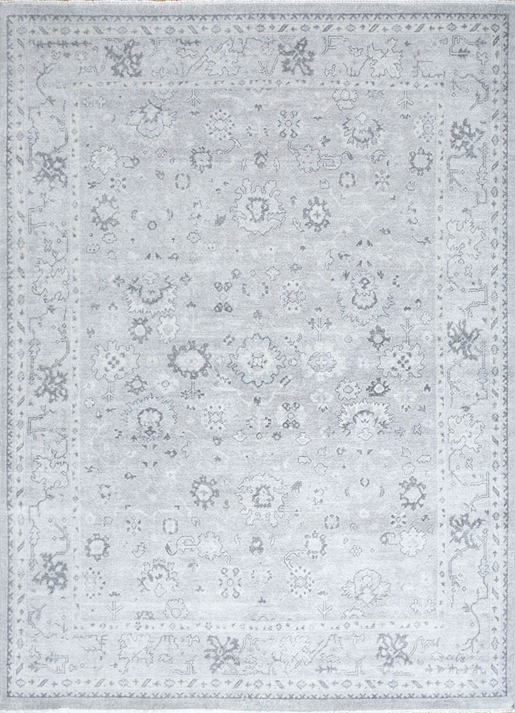erbe grey and black wool hand knotted Rug - HeadShot