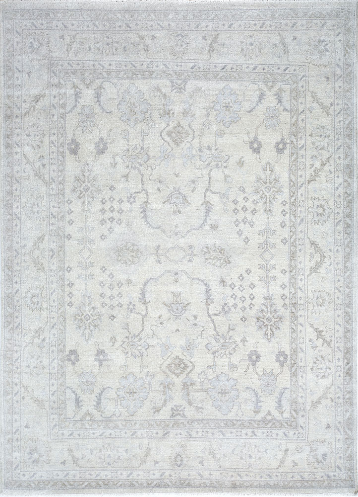 erbe ivory wool hand knotted Rug - HeadShot