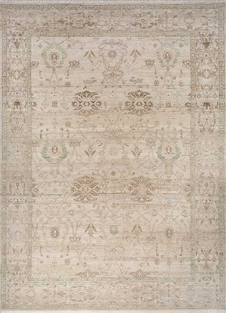 erbe ivory afghan wool hand knotted Rug - HeadShot
