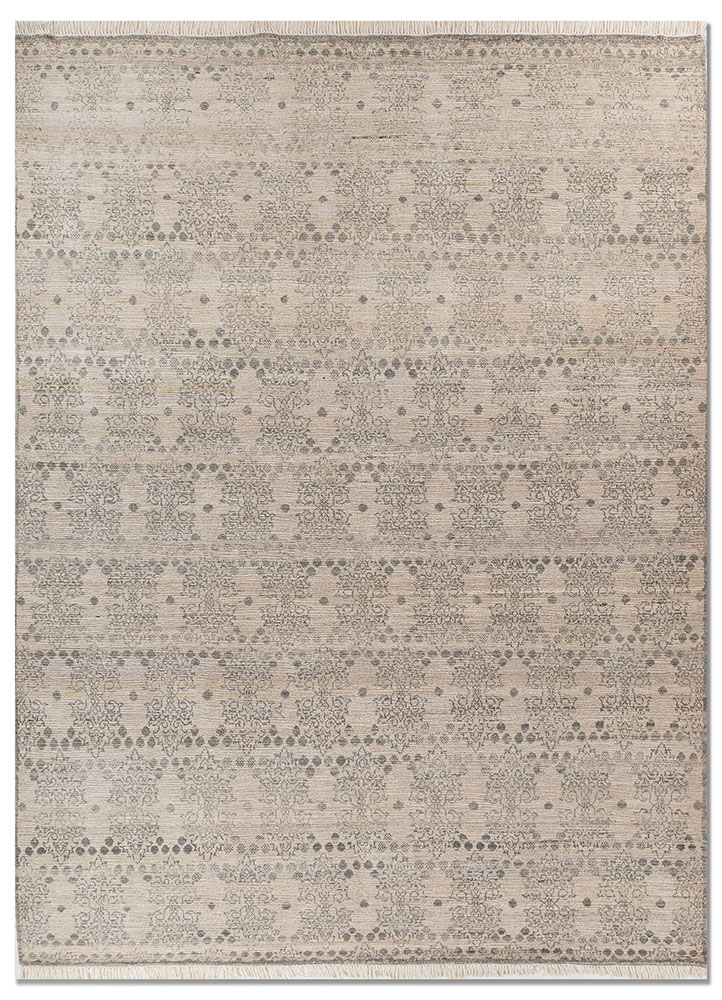 erbe ivory afghan wool hand knotted Rug - HeadShot