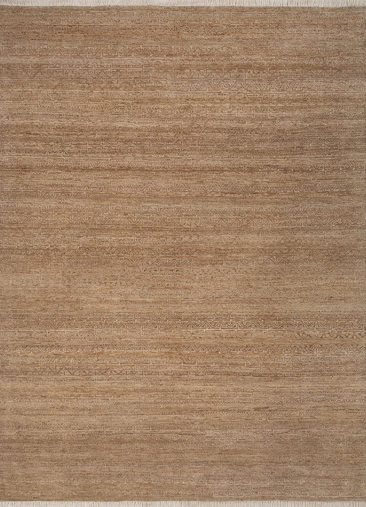 viscaya beige and brown afghan wool hand knotted Rug - HeadShot