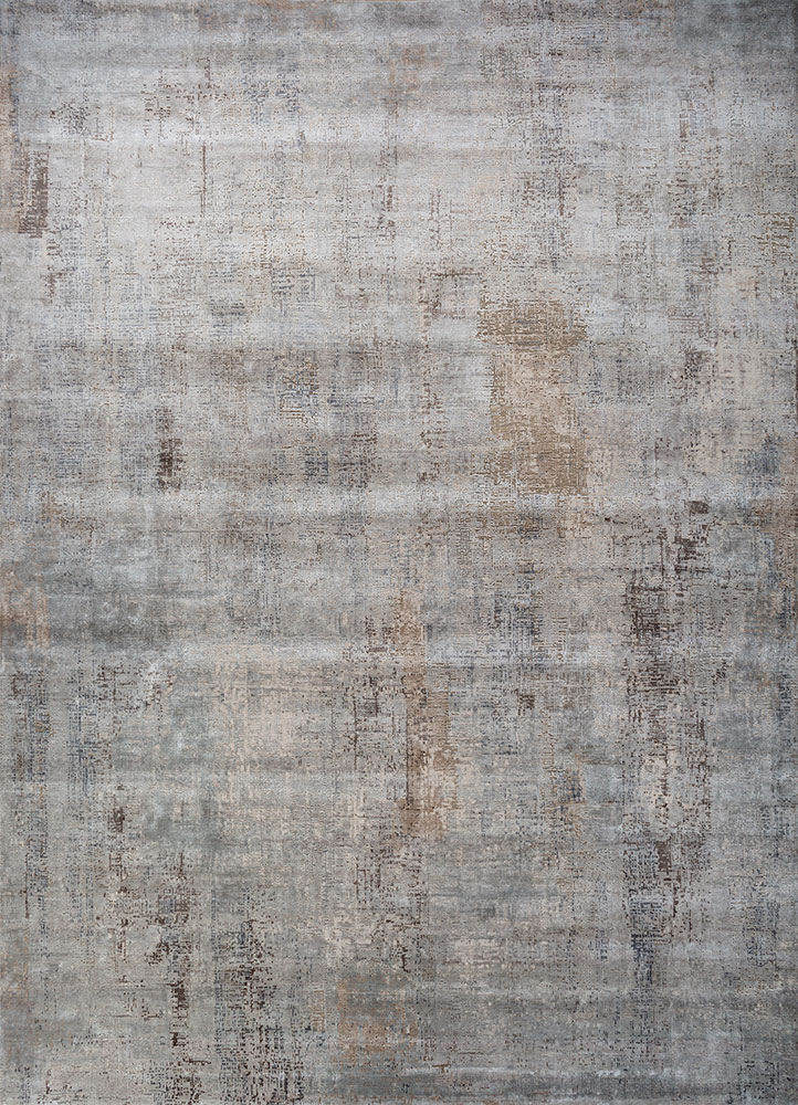 uvenuti ivory wool and bamboo silk hand knotted Rug - HeadShot