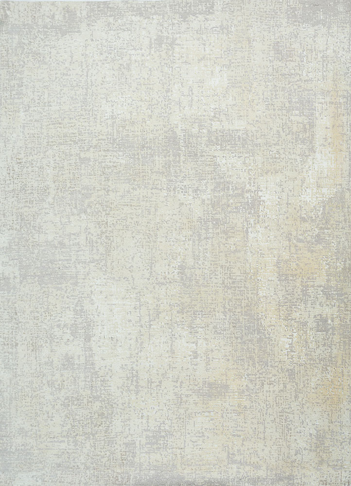 uvenuti ivory wool and bamboo silk hand knotted Rug - HeadShot