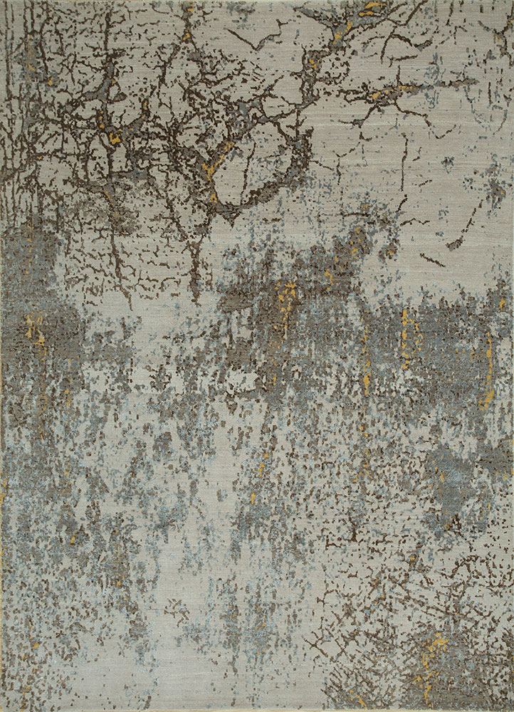 uvenuti ivory wool and bamboo silk hand knotted Rug - HeadShot