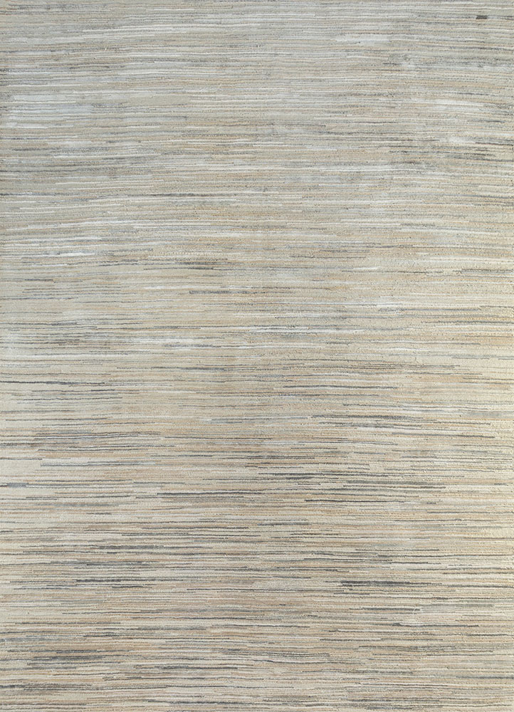 uvenuti beige and brown wool and bamboo silk hand knotted Rug - HeadShot