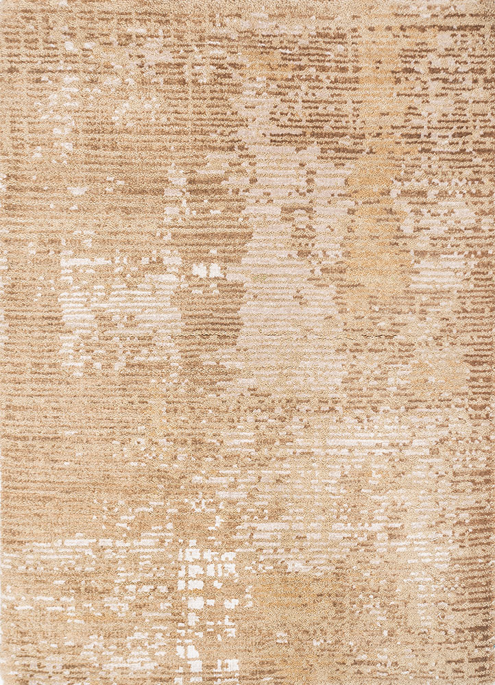 uvenuti beige and brown wool and bamboo silk hand knotted Rug - HeadShot