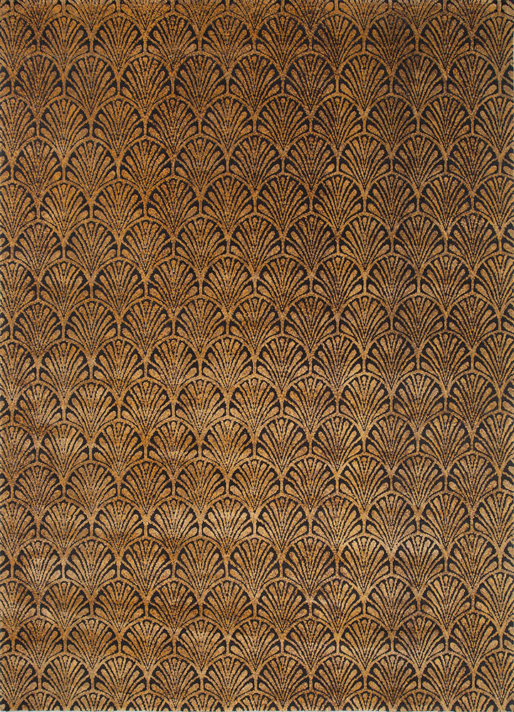 azalea grey and black wool and bamboo silk hand knotted Rug - HeadShot