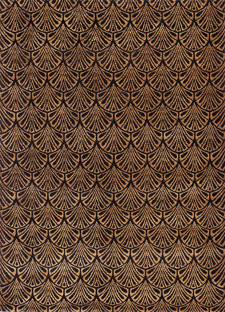 azalea grey and black wool and bamboo silk hand knotted Rug - HeadShot