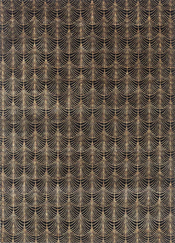 azalea grey and black wool and bamboo silk hand knotted Rug - HeadShot