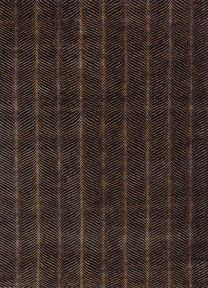 azalea grey and black wool and bamboo silk hand knotted Rug - HeadShot