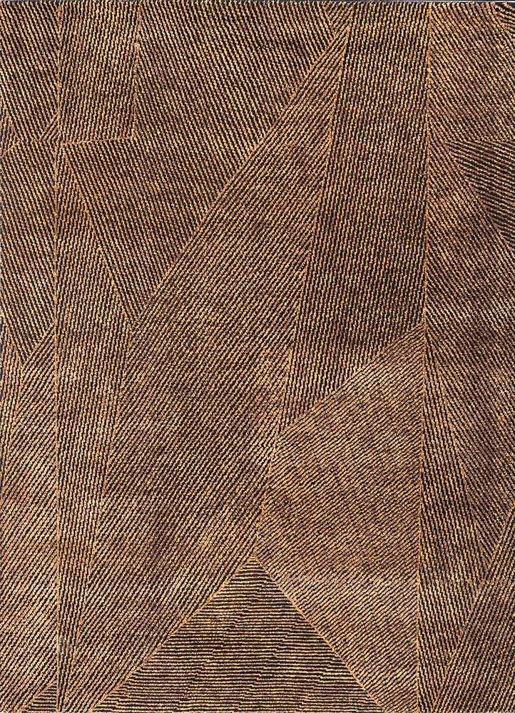 uvenuti grey and black wool and bamboo silk hand knotted Rug - HeadShot
