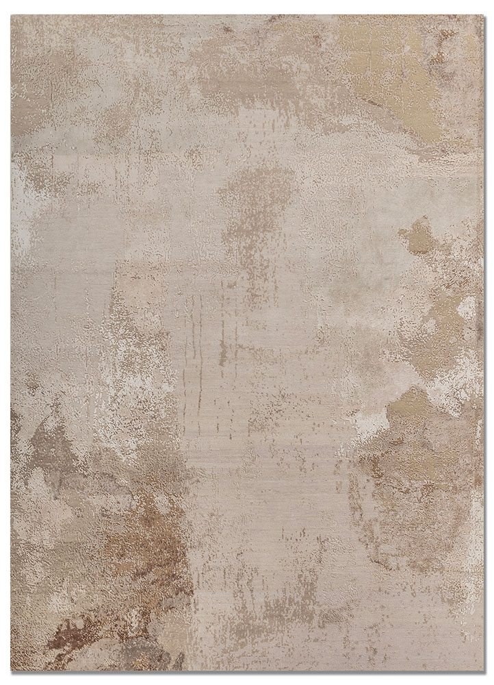 uvenuti ivory wool and bamboo silk hand knotted Rug - HeadShot