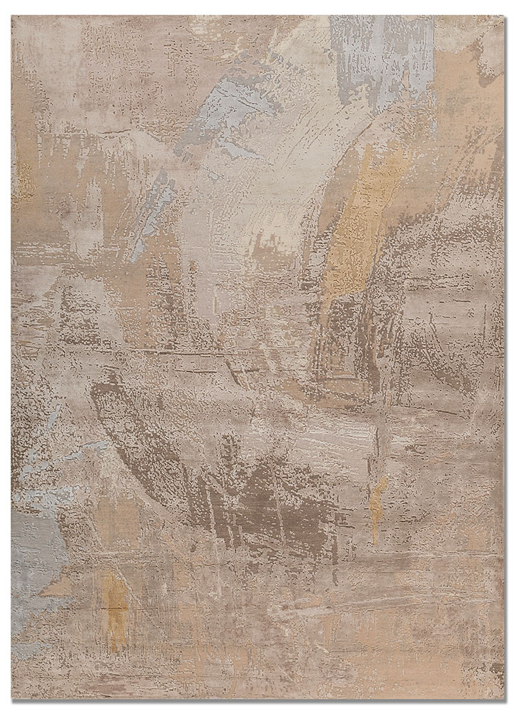uvenuti ivory wool and bamboo silk hand knotted Rug - HeadShot