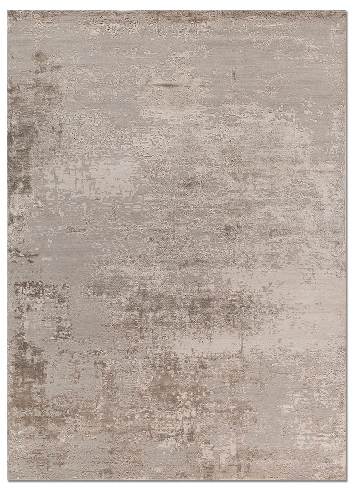 uvenuti ivory wool and bamboo silk hand knotted Rug - HeadShot
