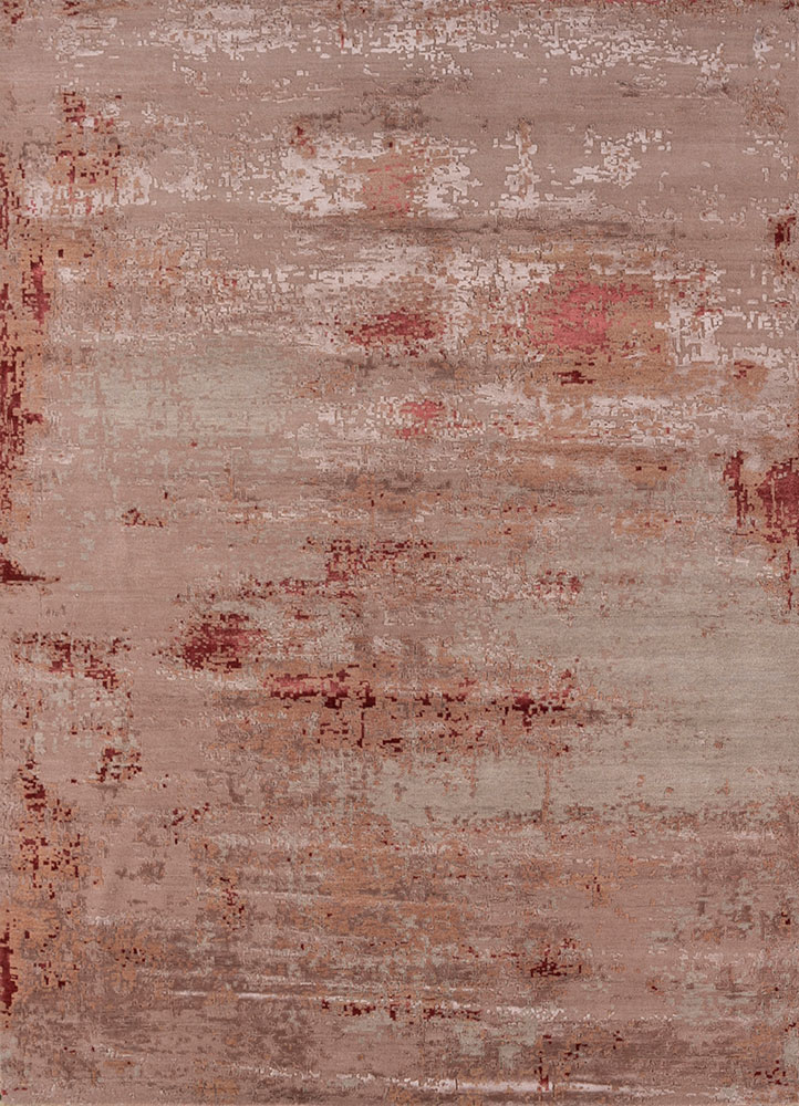 uvenuti pink and purple wool and bamboo silk hand knotted Rug - HeadShot