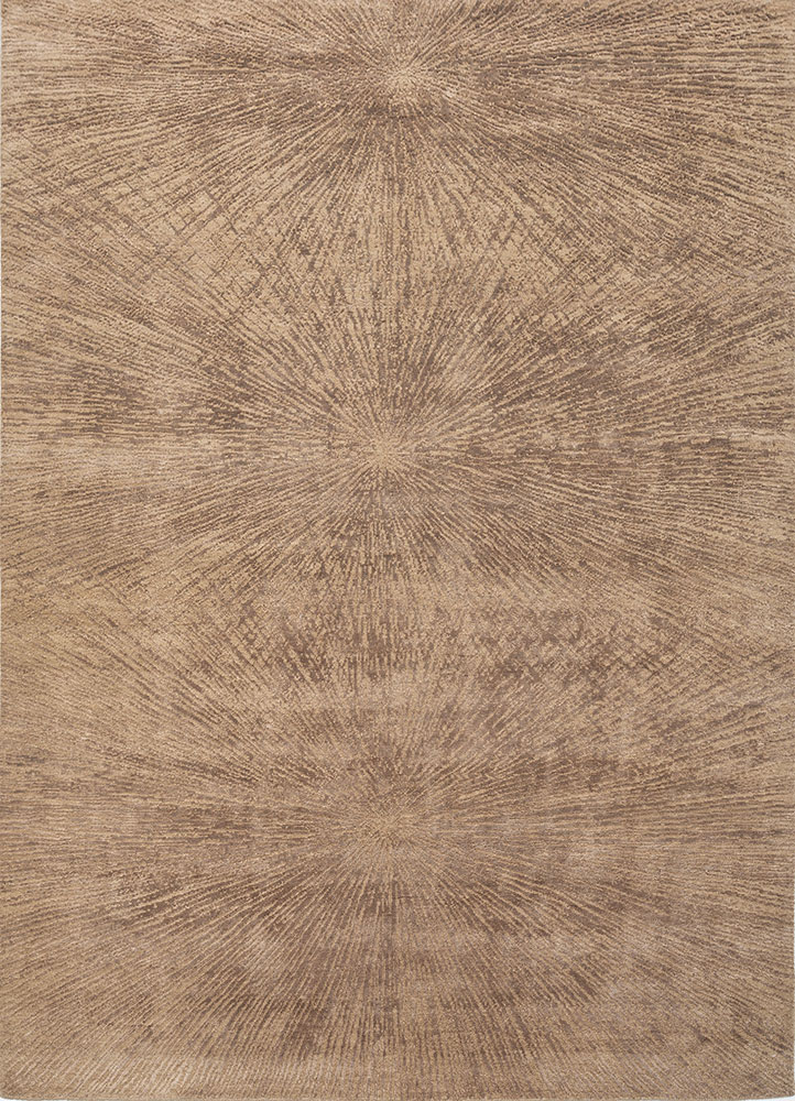 uvenuti beige and brown wool and bamboo silk hand knotted Rug - HeadShot