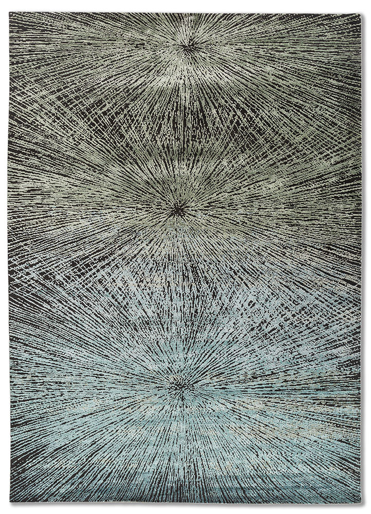 uvenuti blue wool and bamboo silk hand knotted Rug - HeadShot