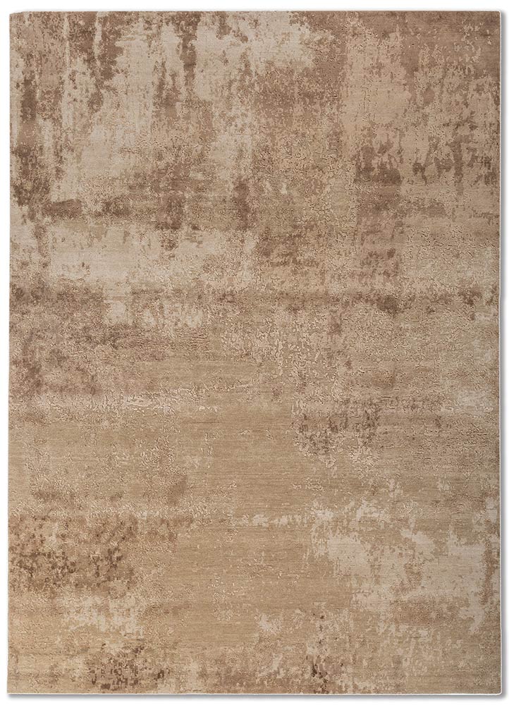 uvenuti beige and brown wool and bamboo silk hand knotted Rug - HeadShot