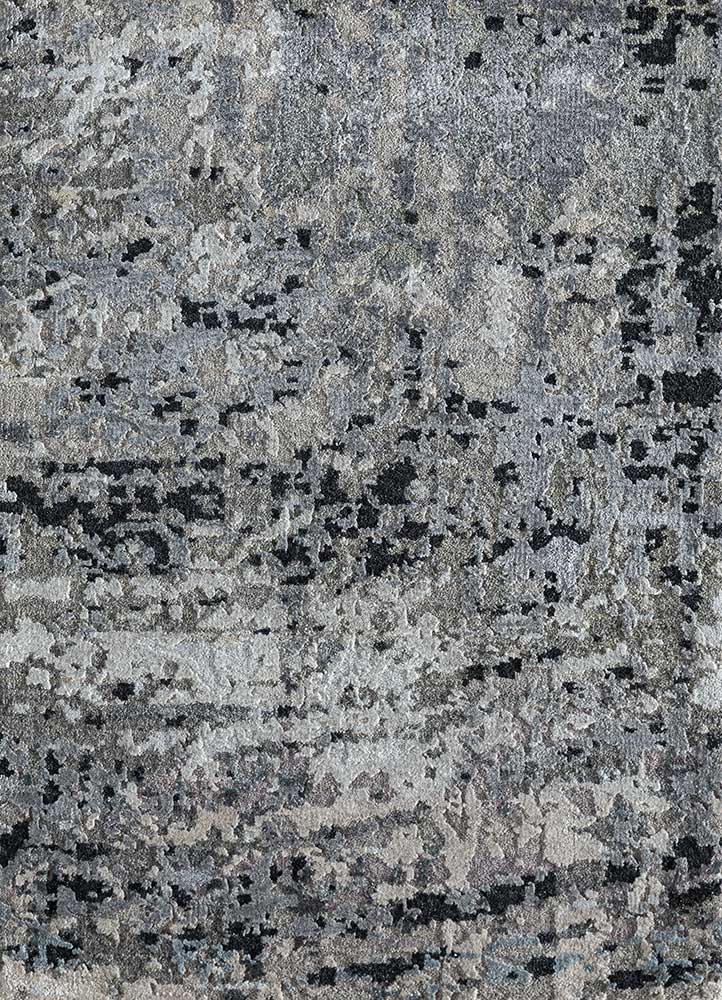 uvenuti blue wool and bamboo silk hand knotted Rug - HeadShot