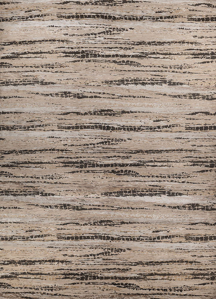 uvenuti beige and brown wool and bamboo silk hand knotted Rug - HeadShot