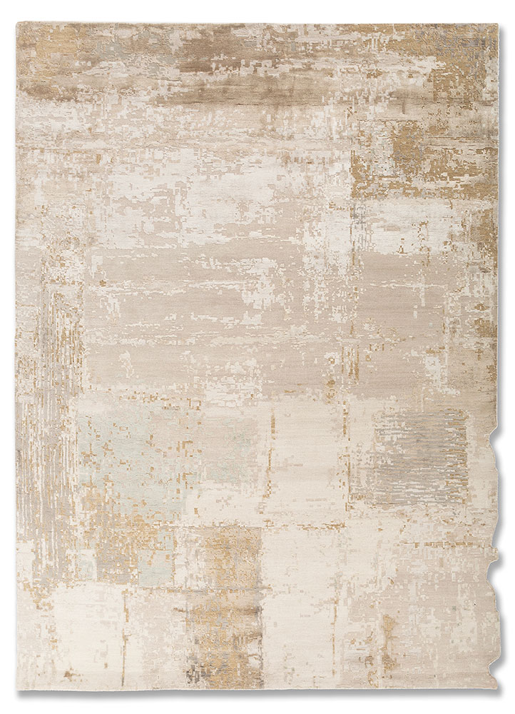 uvenuti ivory wool and bamboo silk hand knotted Rug - HeadShot