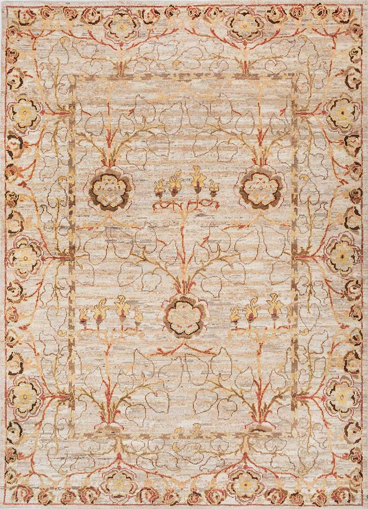 erbe ivory afghan wool hand knotted Rug - HeadShot