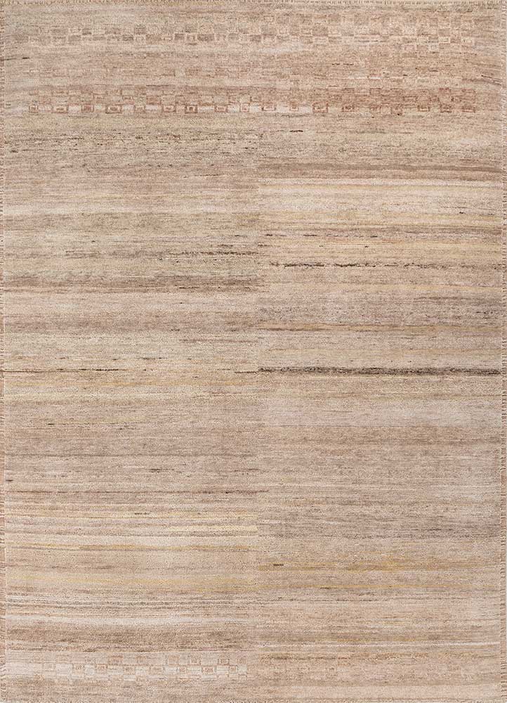 blythe beige and brown afghan wool hand knotted Rug - HeadShot