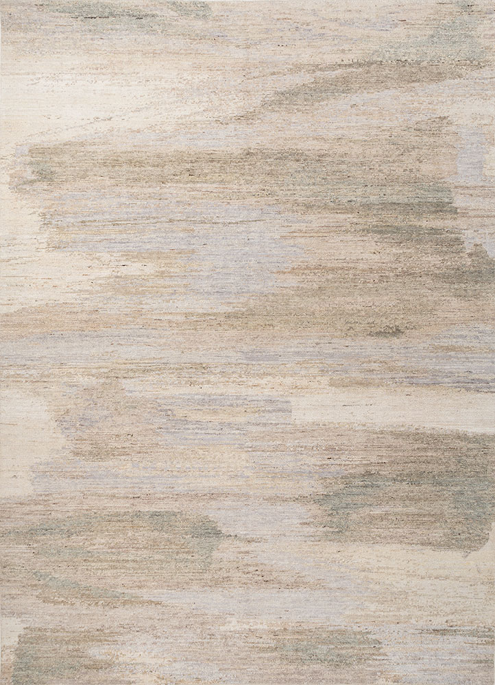 entropy grey and black wool hand knotted Rug - HeadShot